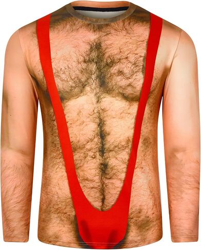 Goodstoworld Mens Halloween Tshirts Unisex Fake Muscle Hairy Chest Skeleton 3D Printed Shirts S-XXL in Kuwait