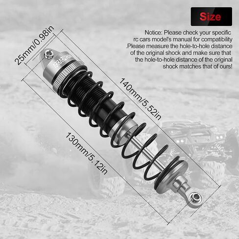طقم ممتصات صدمات أمامية وخلفية من الألومنيوم، 4 قطع، متوافق مع Arrma 1/10 Typhon 3S/6S، Granite 4x4، Bigrock، Senton، بديل لـ AR330550، AR330551 in Kuwait