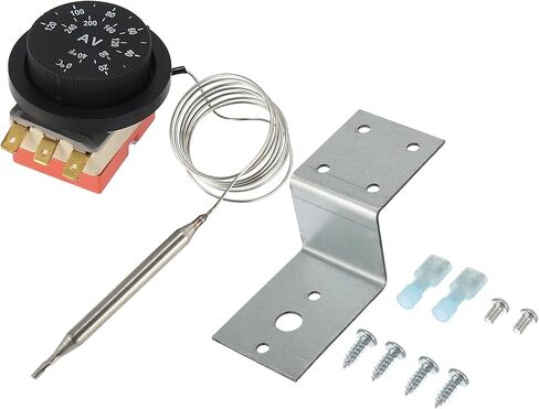 Universal 12V Electric Radiator Fan Thermostat Controller Kit Liquid Expansion Temperature Control Switch for Car, Durable Stainless Steel Black Silver Tone 1Set in Saudi Arabia