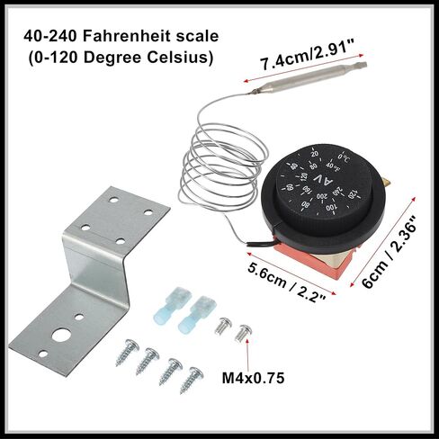 Universal 12V Electric Radiator Fan Thermostat Controller Kit Liquid Expansion Temperature Control Switch for Car, Durable Stainless Steel Black Silver Tone 1Set in Saudi Arabia