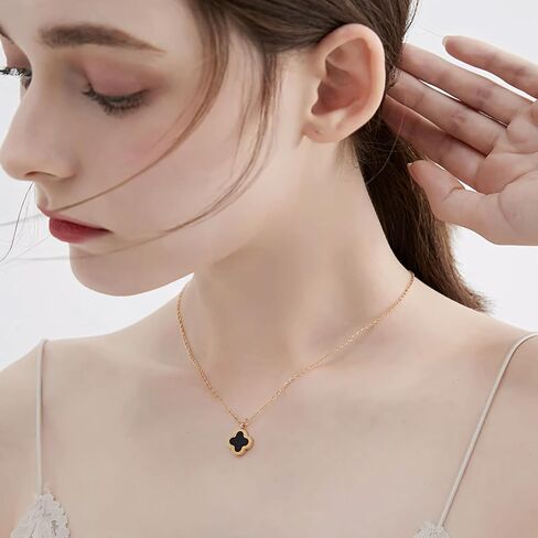 Lucky Clover Jewelry Set - 18K Gold Plated Four-Leaf Clover Bracelet, Pendant Necklace, and Earrings - Stylish Flower Link Bracelet Set, Perfect Jewelry Gifts for Women in Saudi Arabia
