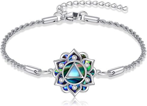 ONEFINITY Moonstone Lotus Bracelet 925 Sterling Silver Abalone Shell Lotus Flower Bracelets Yoga Jewelry Gifts for Women Mom in Kuwait