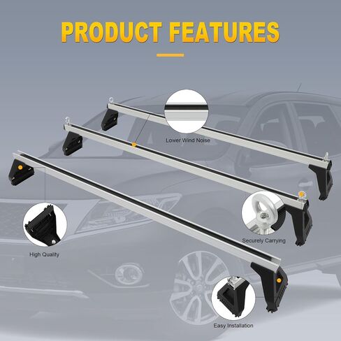 OCPTY Bed Rack for TACOMA Cargo Carrier Cargo Rack System Compatible for Silver Heavy Duty Roof Racks for Gutter Rail Mount Vehicles (Set of 3 racks) in Saudi Arabia