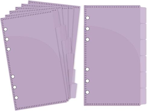 NatSumeBasics 12 A6 Binder Pockets Dividers Purple A6 Cash Stuffing Envelopes with Tab for 6 Ring Budgeting Planner Inserts Supplies Accessories (Purple) in Kuwait
