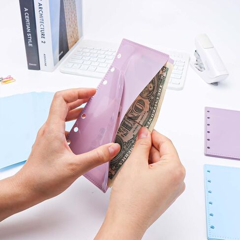 NatSumeBasics 12 A6 Binder Pockets Dividers Purple A6 Cash Stuffing Envelopes with Tab for 6 Ring Budgeting Planner Inserts Supplies Accessories (Purple) in Kuwait