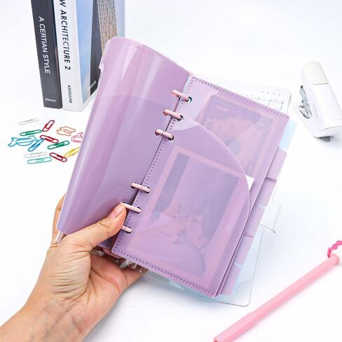 NatSumeBasics 12 A6 Binder Pockets Dividers Purple A6 Cash Stuffing Envelopes with Tab for 6 Ring Budgeting Planner Inserts Supplies Accessories (Purple) in Kuwait
