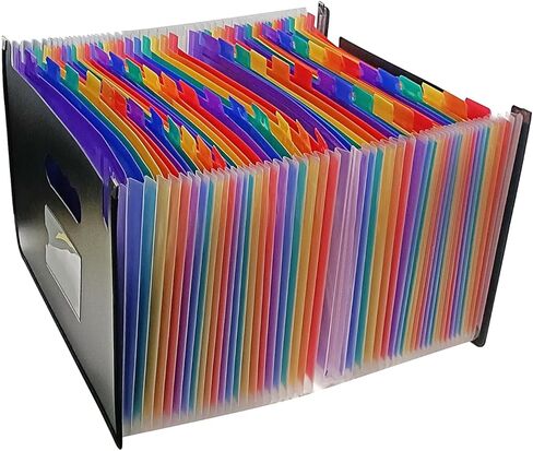 PENCK Acordian File Keeper 48 Pockets Expanding File Folder Large Capacity Multicolored Portable Accordion A4 Document Organizer – Works on Letter Size and A4 Size for Home/Office/Business/Study in Kuwait