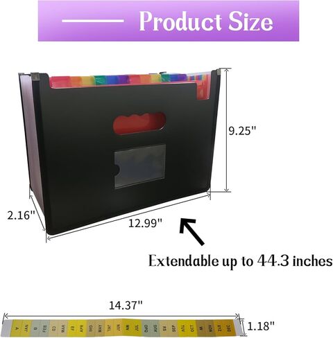 PENCK Acordian File Keeper 48 Pockets Expanding File Folder Large Capacity Multicolored Portable Accordion A4 Document Organizer – Works on Letter Size and A4 Size for Home/Office/Business/Study in Kuwait