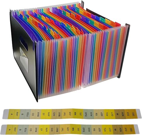 PENCK Acordian File Keeper 48 Pockets Expanding File Folder Large Capacity Multicolored Portable Accordion A4 Document Organizer – Works on Letter Size and A4 Size for Home/Office/Business/Study in Kuwait