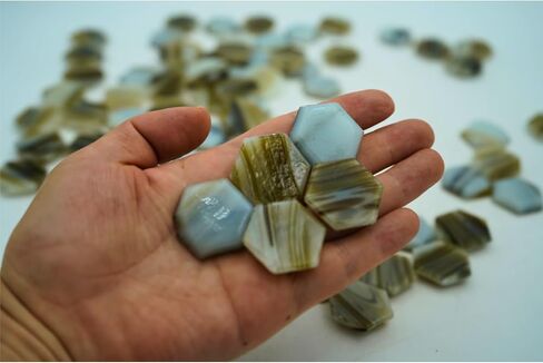 1.1 lbs Hexagonal Glass Mosaic Tiles, Max Width 0.98 inch, Hot Melt Glass, Mineral Texture, Indoor & Outdoor Decor, DIY Kitchen Backsplash, Bathroom Wall, Crafts (H Pattern) in Saudi Arabia