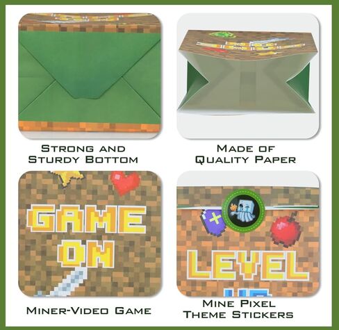 24 قطعة من أكياس Pixel Miner للحفلات المفضلة، أكياس هدايا للحلوى تحت عنوان Pixel لمستلزمات حفلات أعياد الميلاد، للأولاد والبنات منقطات لألعاب الفيديو، حقائب حلوى جودي لحفلات الألغام أو زينة حفلات أعياد الميلاد in Kuwait