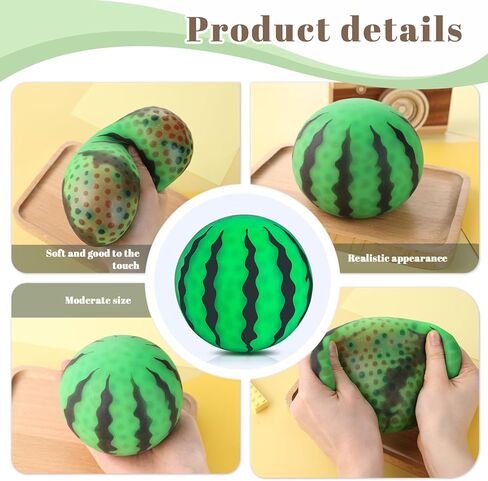 MCPINKY Watermelon Fruit Squeeze Ball, 4" Large Stress Ball Sensory Fidget Toy Large Decompress Toy for Calm Down Stress Ball Relief in Kuwait