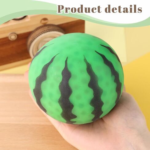 MCPINKY Watermelon Fruit Squeeze Ball, 4" Large Stress Ball Sensory Fidget Toy Large Decompress Toy for Calm Down Stress Ball Relief in Kuwait