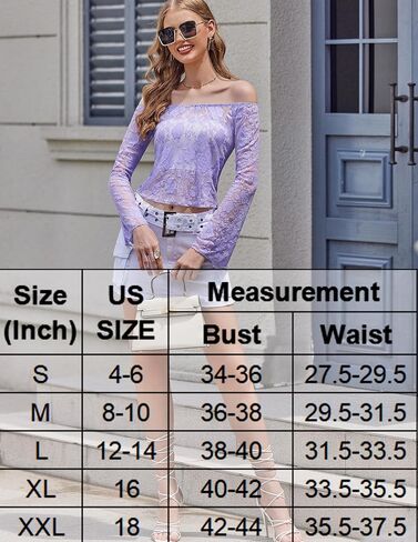 Avidlove Lace Mesh Crop Tops for Women Y2k Off Shoulder Tops Sexy Sheer Bell Long Sleeve Going Out Tops in Saudi Arabia