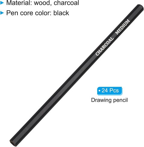PATIKIL Charcoal Pencils for Drawing, 12PCS Drawing Pencils for Sketching Pencils Art Pencils Charcoal Wood for Drawing Sketching Artists, Charcoal Medium in Saudi Arabia