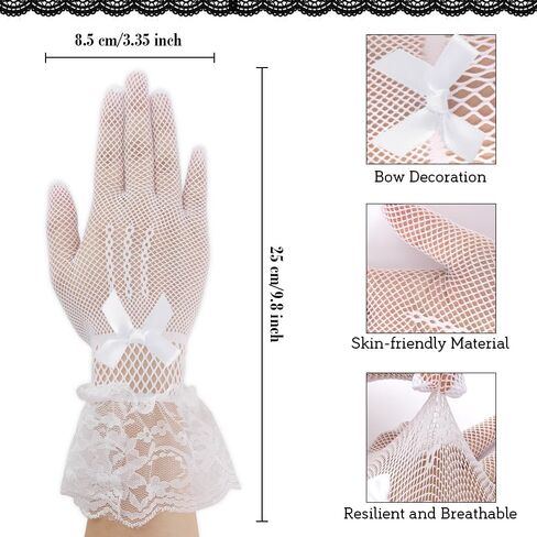 Lace Gloves Tea Party Gloves Lace Gloves Women Short Elegant Wedding Bridal Gloves Opera Halloween Cosplay Gloves in Saudi Arabia