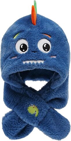 Winter Fuzzy Hat for Kids Cartoon Hooded Scarf Toddler Boys and Girls in Saudi Arabia