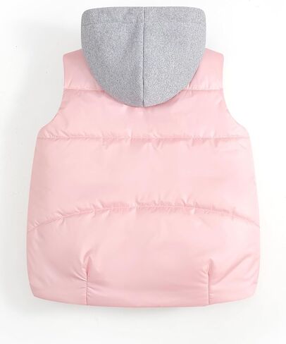 Happy Cherry Kids Snow Vest Jacket Hooded Padded Waistcoat Boys Girls Winter Warm Lightweight Sleeveless Puffer Vest in Saudi Arabia