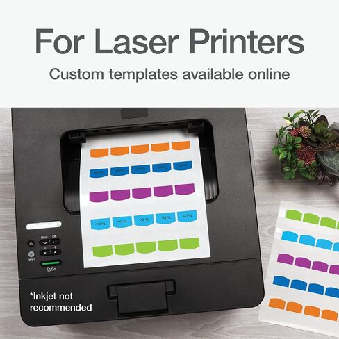 Redi-Tag Laser Printable Tabs, Permanent Index Tabs, Customizable Adhesive Labels, Assorted Tropical Colors, 1.125" x 1.25", 375 Per Pack (1006789) in Saudi Arabia