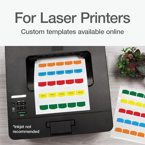 Redi-Tag Laser Printable Tabs, Permanent Index Tabs, Customizable Adhesive Labels, Assorted Tropical Colors, 1.125" x 1.25", 375 Per Pack (1006789) in Saudi Arabia