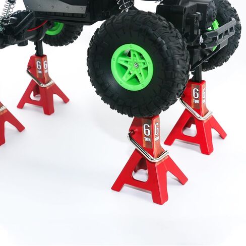 4 Pack 1/10 RC Scale Metal Jack Stand Repair for Traxxas TRX4 Axial SCX10 1/10 RC Climbing Car,Note: for 1:10 RC Cars only, not for Real Cars(Red) in Saudi Arabia