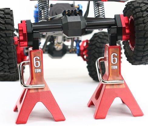 4 Pack 1/10 RC Scale Metal Jack Stand Repair for Traxxas TRX4 Axial SCX10 1/10 RC Climbing Car,Note: for 1:10 RC Cars only, not for Real Cars(Red) in Saudi Arabia