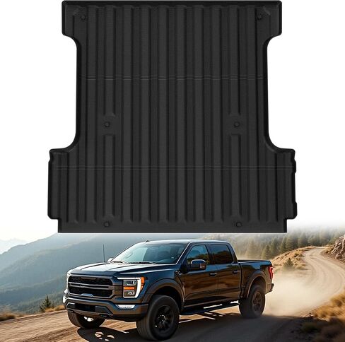 سجادة سرير شاحنة oEdRo مناسبة لـ 2015-2024 Ford F150 & Lightning 5.5 قدم بطانة سرير السيارة، TPE حماية من جميع الأحوال الجوية F-150 ملحقات بطانة سرير بيك اب شديدة التحمل، أسود in Kuwait