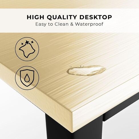 Halter Computer Desk for Home Office 47" Work Table Easy Assembly Walnut Desk Black Frame in Kuwait