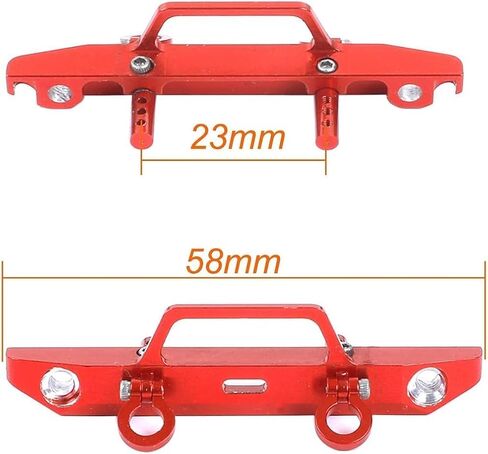 SCX24 Front Bumper for Axial Deadbolt AXI90081 1/24 RC Crawler Car Aluminum Alloy Upgrades (Black) in Saudi Arabia