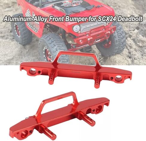 SCX24 Front Bumper for Axial Deadbolt AXI90081 1/24 RC Crawler Car Aluminum Alloy Upgrades (Black) in Saudi Arabia