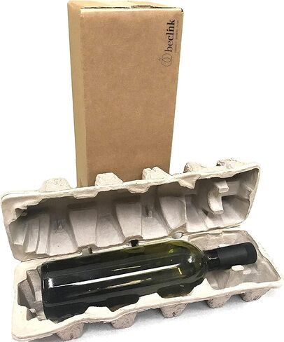 Wine Shipping Box (2 bottle) with Protective Trays, Biodegradable, Made from Recycled Materials - Pack of 1 in Saudi Arabia
