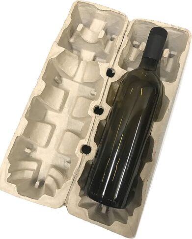 Wine Shipping Box (2 bottle) with Protective Trays, Biodegradable, Made from Recycled Materials - Pack of 1 in Saudi Arabia
