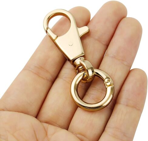 2pcs Double Opening Snap Hooks Heavy Duty Metal Push Gate Swivel Lobster Clasp Keychain Clip Purse Making Accessories (Gold) in Kuwait