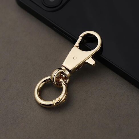 2pcs Double Opening Snap Hooks Heavy Duty Metal Push Gate Swivel Lobster Clasp Keychain Clip Purse Making Accessories (Gold) in Kuwait