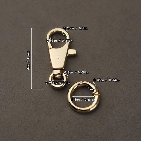 2pcs Double Opening Snap Hooks Heavy Duty Metal Push Gate Swivel Lobster Clasp Keychain Clip Purse Making Accessories (Gold) in Kuwait