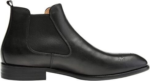 Santimon Mens Chelsea Boots Leather Casual Slip On Brogue Boots Formal Dress Ankle Boots For Men in Kuwait