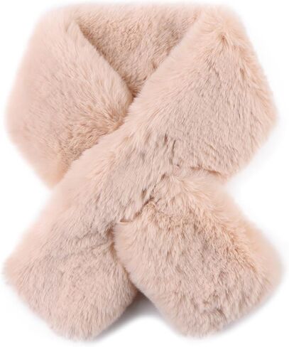 وشاح نسائي بياقة من الفرو أوشحة شتوية من الفرو الصناعي للنساء في الطقس البارد لتدفئة الرقبة in Kuwait