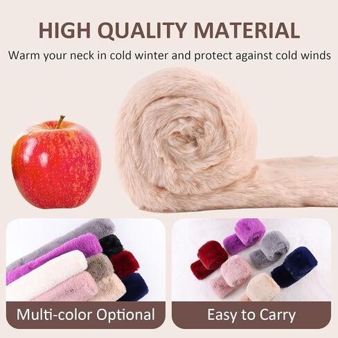 وشاح نسائي بياقة من الفرو أوشحة شتوية من الفرو الصناعي للنساء في الطقس البارد لتدفئة الرقبة in Kuwait