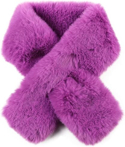 Women Fur Collar Scarf Winter Faux Fur Scarves for Women Cold Weather Lady Neck Warmer in Saudi Arabia