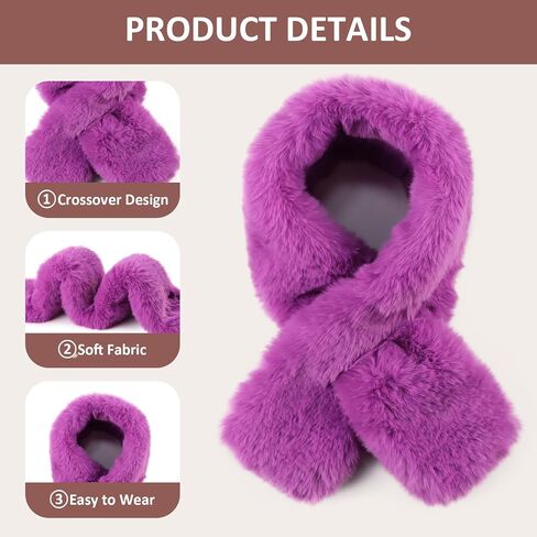 Women Fur Collar Scarf Winter Faux Fur Scarves for Women Cold Weather Lady Neck Warmer in Saudi Arabia