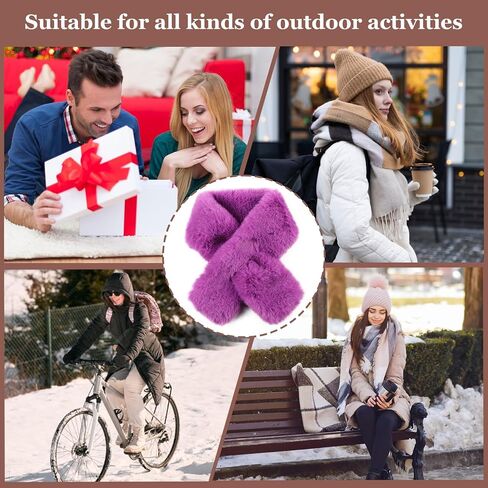 Women Fur Collar Scarf Winter Faux Fur Scarves for Women Cold Weather Lady Neck Warmer in Saudi Arabia