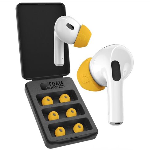 Foam Masters Memory Foam Ear Tips for AirPods Pro 1st & 2nd Gen | 3 Pairs | New Version 4.0 - Black Magic | Comfortable | Secure | Better Noise Cancellation | Replacement Buds (Medium, Black) in Saudi Arabia