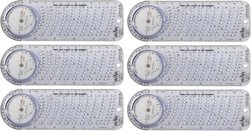 46110 mmArc Protractor Compass Plus, 15.8 cm Long, Made of Clear Plastic with Bluish Hue, Semicircular Side with Rotating Disc Inset on One Edge, Allows Direct View of Vertex Points - Pack of 2 in Saudi Arabia