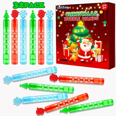 Christmas Mini Bubbles Wand Party Favors for Toddlers 20 Pack, Christmas Goodie Bags Stocking Stuffers Fillers for Kids, Small School Classroom Prizes Treats Toys Gifts Trinkets for Students in Kuwait