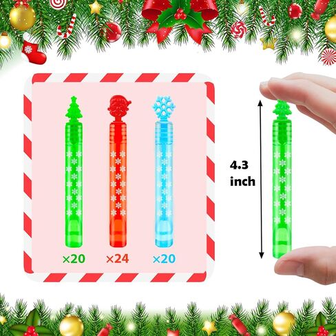 Christmas Mini Bubbles Wand Party Favors for Toddlers 20 Pack, Christmas Goodie Bags Stocking Stuffers Fillers for Kids, Small School Classroom Prizes Treats Toys Gifts Trinkets for Students in Kuwait