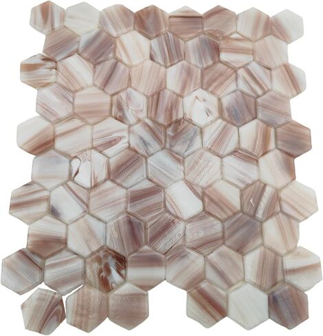 1.1lb Hexagonal Mosaic Tiles for Crafts Bulk,1.5cm Glass Tiles for Mosaic Projects, Iridescent Stained Glass Pieces (Blue Gray) in Saudi Arabia
