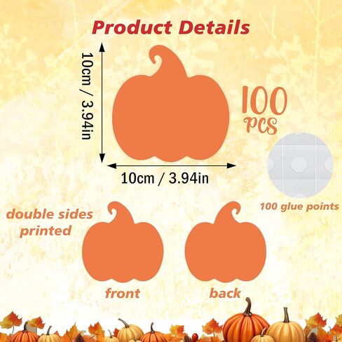 100 PCS Pumpkin Cutouts for Bulletin Board Decoration, Pumpkins Shape Paper Cutouts for Thanksgiving Fall Autumn Halloween Classroom Bulletin Board Party Decorations, 4x4 Inch in Kuwait