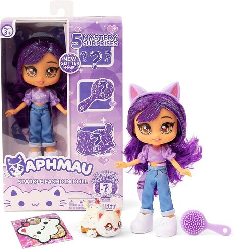 Aphmau Fashion Doll & Accessories Mermaid, 5 Mystery Surprise Toys, Exclusive Glitter MeeMeows Mini Figure, Official Merch in Saudi Arabia