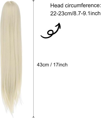 PATIKIL 17'' Long Hair Doll Wig, Soft Silk Toy Head Wig Hair Accessories for 22-23cm Head Circumference DIY Handmade, Milky Gold in Saudi Arabia