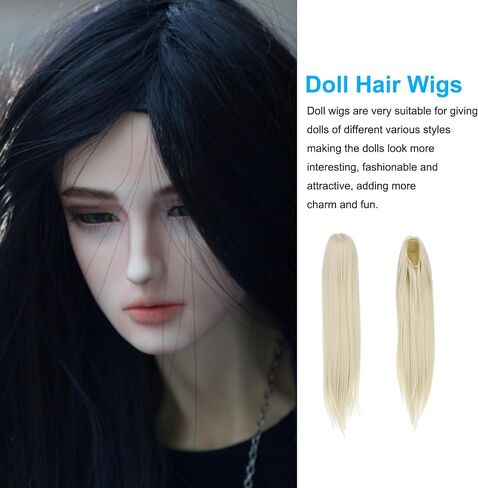 PATIKIL 17'' Long Hair Doll Wig, Soft Silk Toy Head Wig Hair Accessories for 22-23cm Head Circumference DIY Handmade, Milky Gold in Saudi Arabia